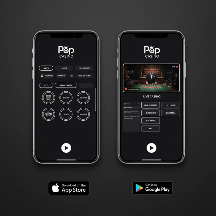 Pop mobile interface — responsive display via mobile browser on smartphone